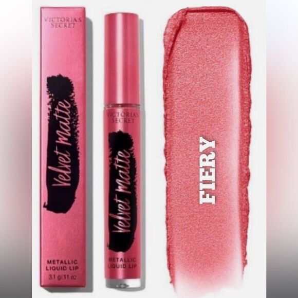 Victorias Secret Velvet Matte Metallic Liquid Lip .11oz Fiery - Picture 1 of 2